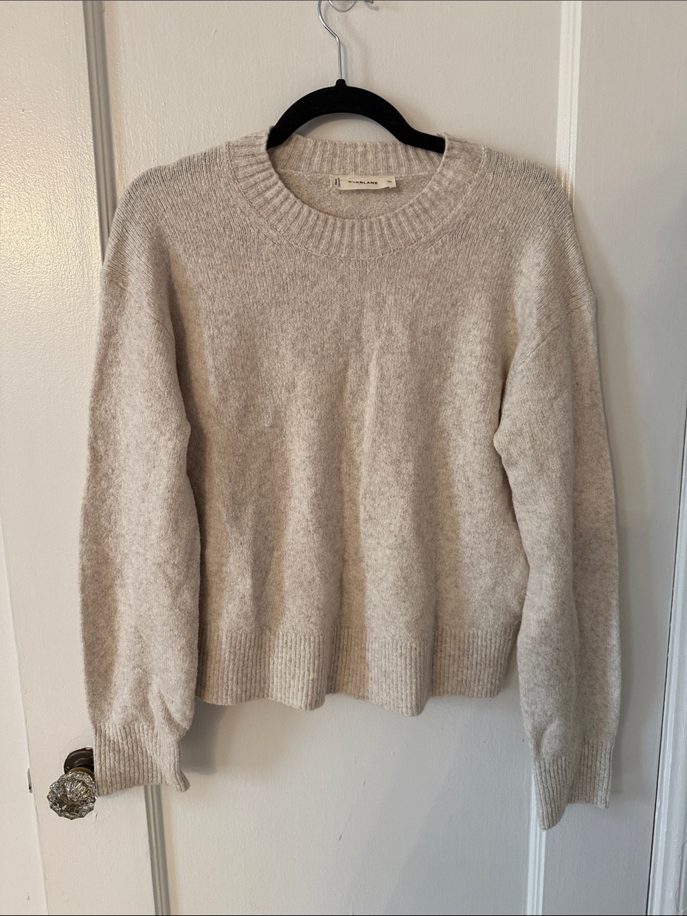 Everlane Wool Alpaca Blend Beige Cream Crewneck Sweater
